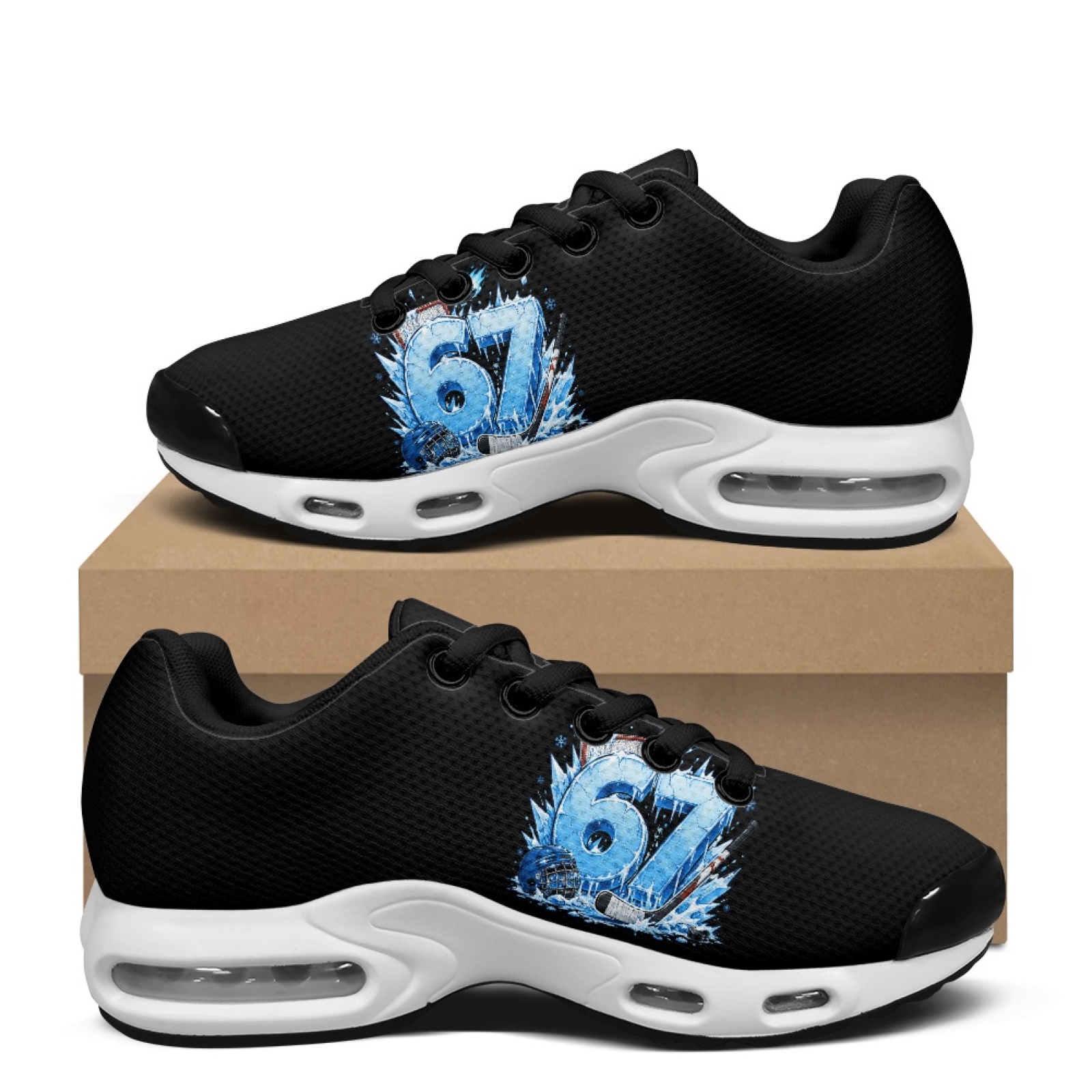 Air Cushion Jogger Shoes Men - รองเท้าผ้าใบกีฬาแบบจ็อกเกอร์ตาข่ายแอร์คุชชั่น PENSTROLL ระบายอากาศได้ดี สำหรับผู้ชายใส่ลำลอง ลายพิมพ์ปวยร์โตริโก