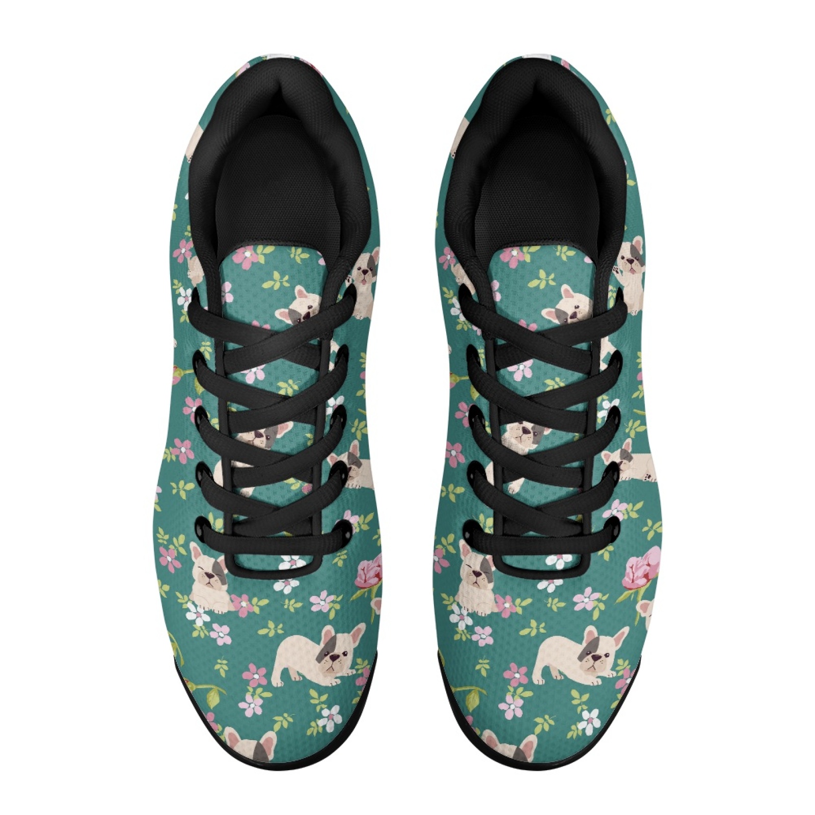 Air Cushion Jogger Shoes Men - PENSTROLL รองเท้าแฟชั่นสำหรับเดิน พื้นรองเท้าดูดซับแรงกระแทก พื้นรองเท้าตาข่าย รองเท้าผ้าใบสำหรับเล่นกีฬา ลายดอกไม้เฟรนช์บูลด็อก