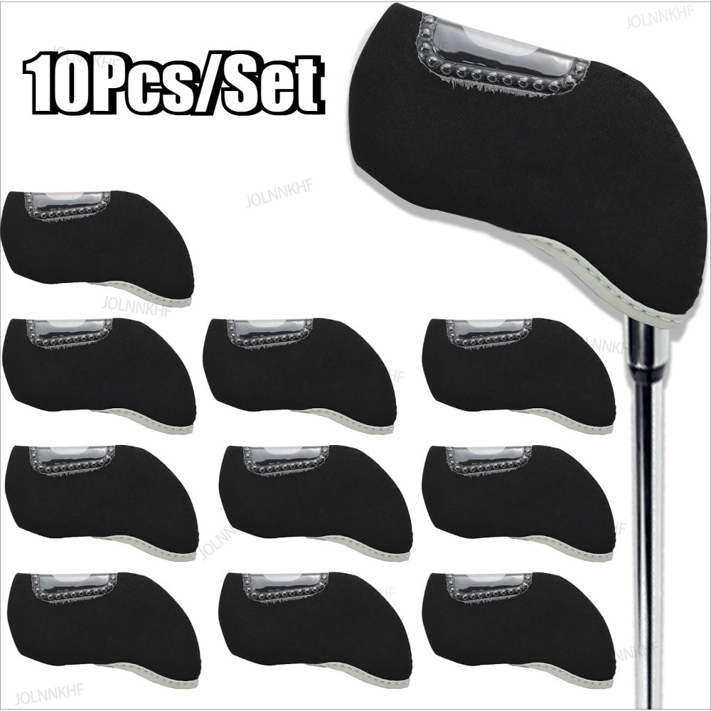 Heels - คลุมหัวไม้กอล์ฟแบบใส 10 ชิ้น พร้อมหน้าต่างมองทะลุได้ อุปกรณ์เสริมสำหรับพัตเตอร์