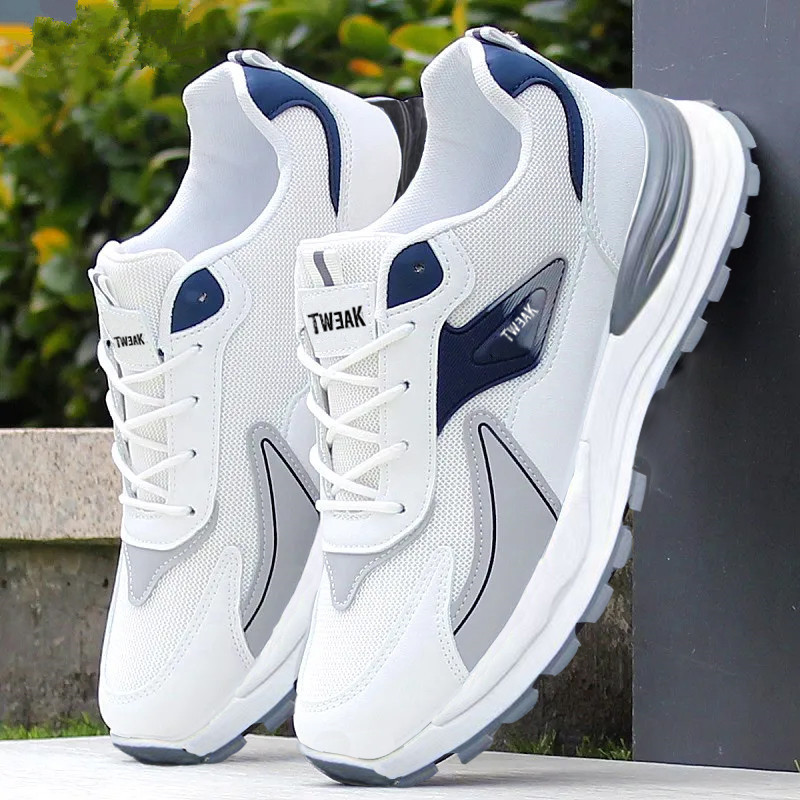 Breathable Mesh Athletic Shoes - รองเท้าผ้าใบผู้ชายแฟชั่น รองเท้าตาข่ายแบบผูกเชือก รองเท้าลำลองใส่สบาย พื้นรองเท้านุ่ม รองเท้าวิ่งกลางแจ้ง รองเท้าพื้นหนา