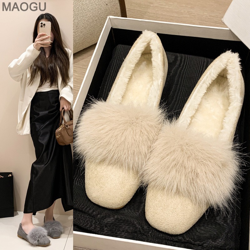 Women'S Shoes - รองเท้าผู้หญิงแบบสวม พื้นนุ่ม บุขนเทียม สำหรับฤดูใบไม้ร่วงและฤดูหนาว ปี 2025