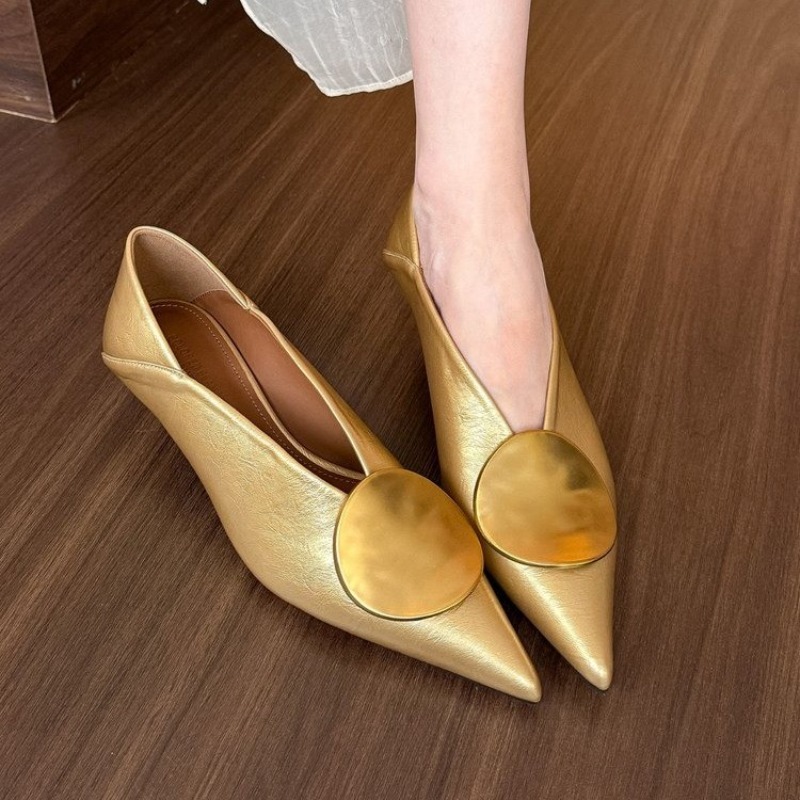 รองเท้าส้นแบนแบบสวมหัวแหลมสำหร - Sandals บทวิจารณ์และราคา