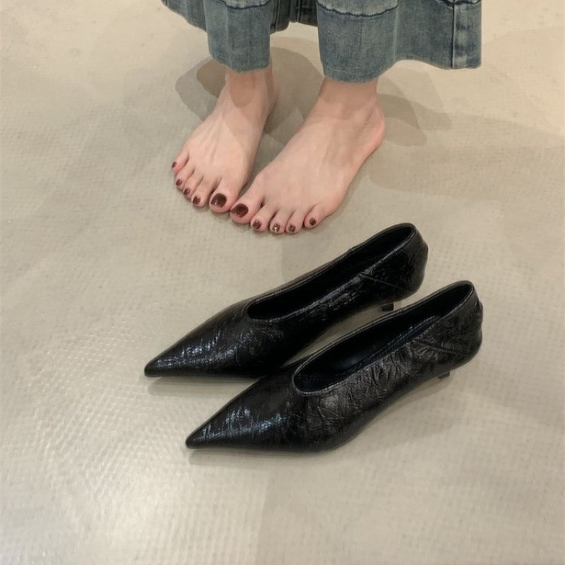 รองเท้าส้นเตี้ยหัวแหลมแบบสวม ส - Women'S Shoes บทวิจารณ์และราคา